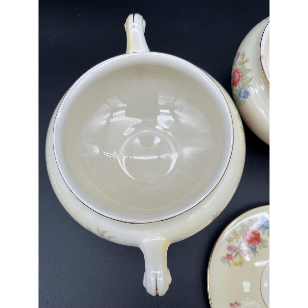 Creamer and Sugar Bowl Set Dresden Homer Laughlin Eggshell Nautilus - Picture 15 of 17